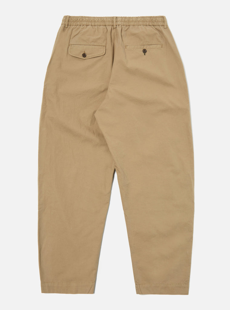 Universal Works Pleated Track Pant in Sand Organic Utility Cotton