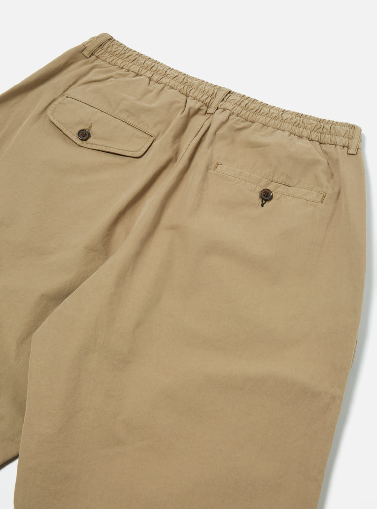 Universal Works Pleated Track Pant in Sand Organic Utility Cotton