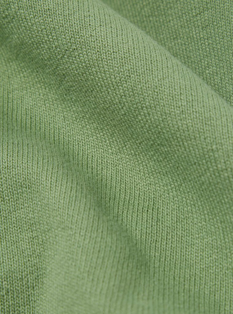 Universal Works Classic Crew Sweatshirt in Green Dry Handle Brushback