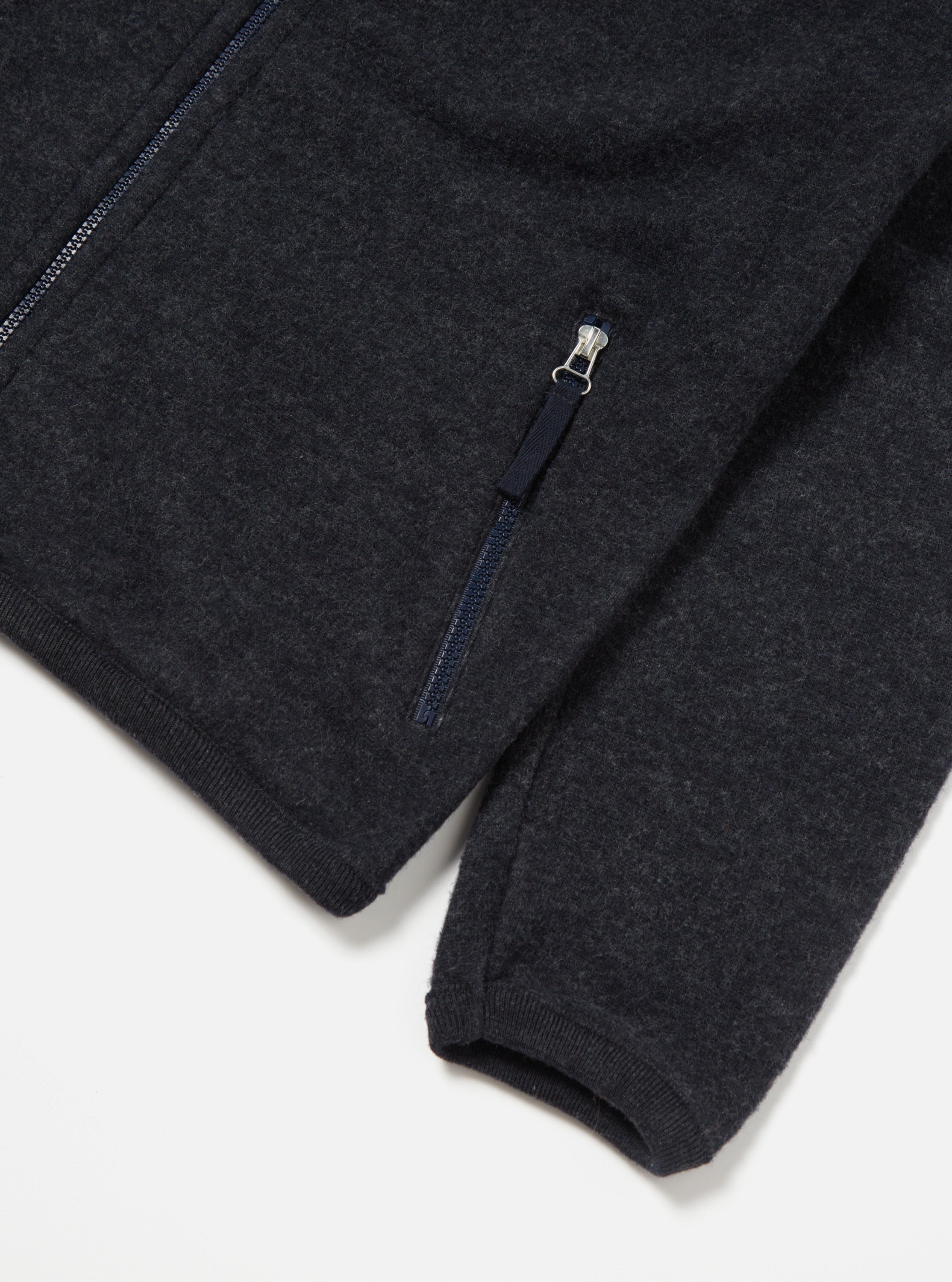 Universal Works Surfer Hoodie in Blue Soft Wool Cotton Knit