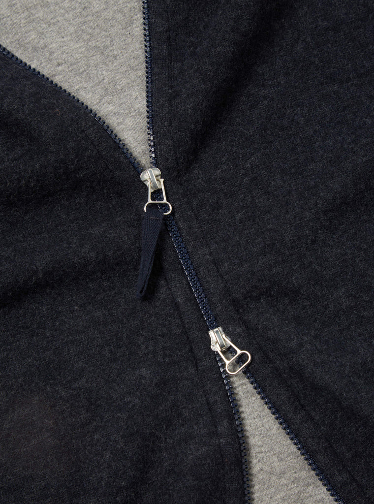 Universal Works Surfer Hoodie in Blue Soft Wool Cotton Knit