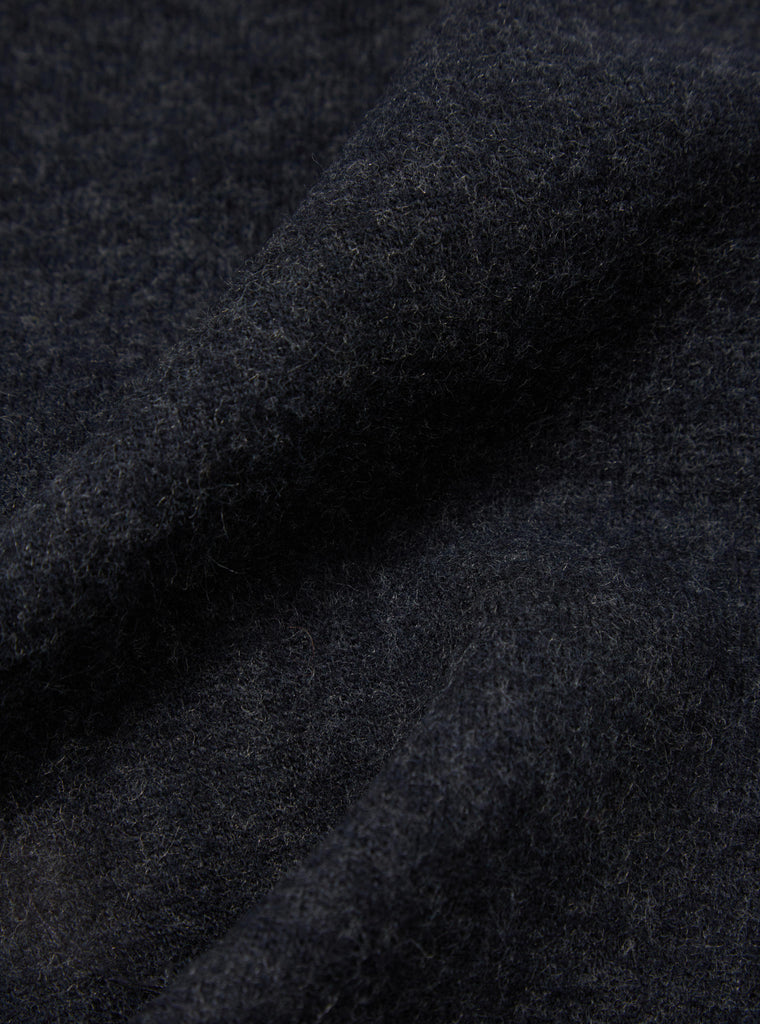 Universal Works Surfer Hoodie in Blue Soft Wool Cotton Knit