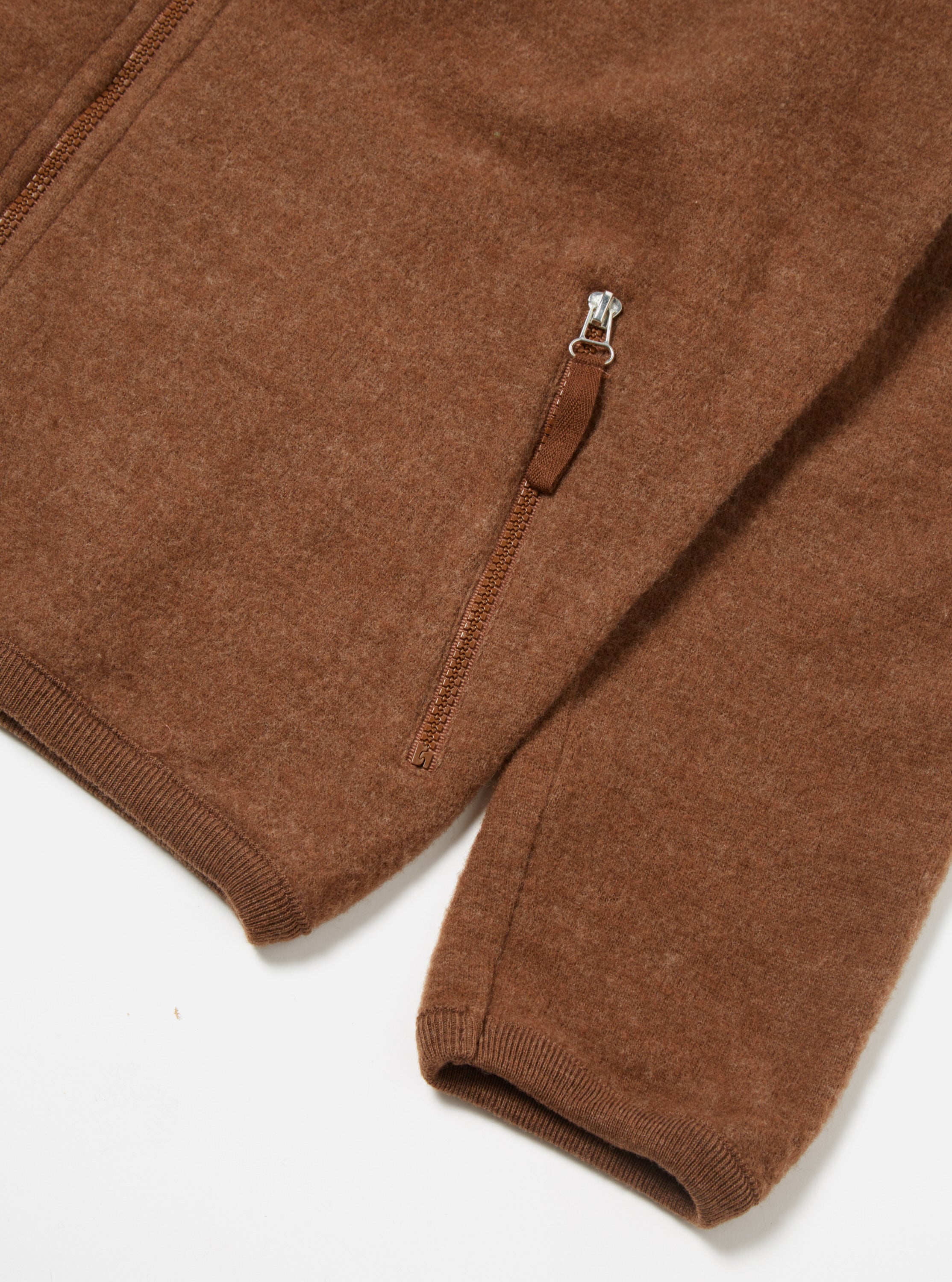 Universal Works Surfer Hoodie in Brown Soft Wool Cotton Knit