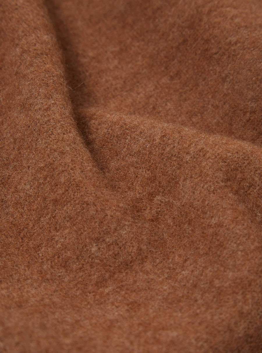 Universal Works Surfer Hoodie in Brown Soft Wool Cotton Knit