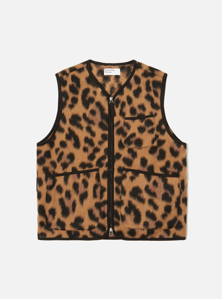 Universal Works Zip Gilet in Cumin Montenero Fleece