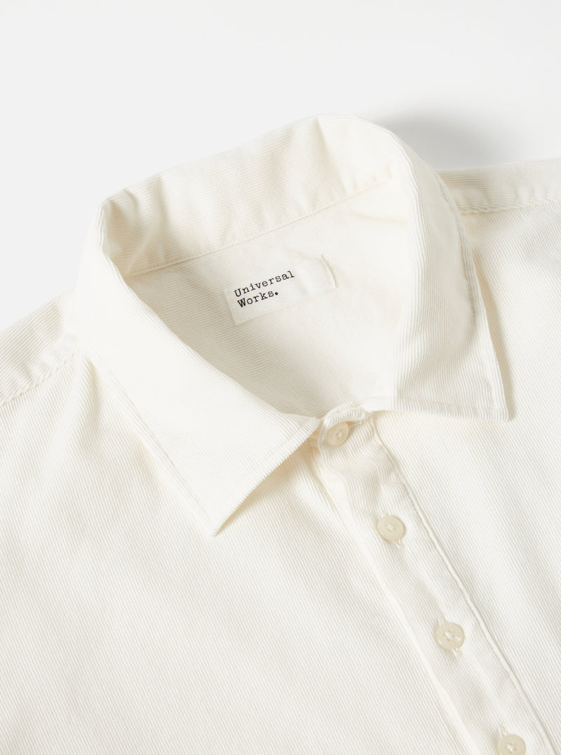 Universal Works Pullover L/S Shirt in Ecru Super Fine Cord