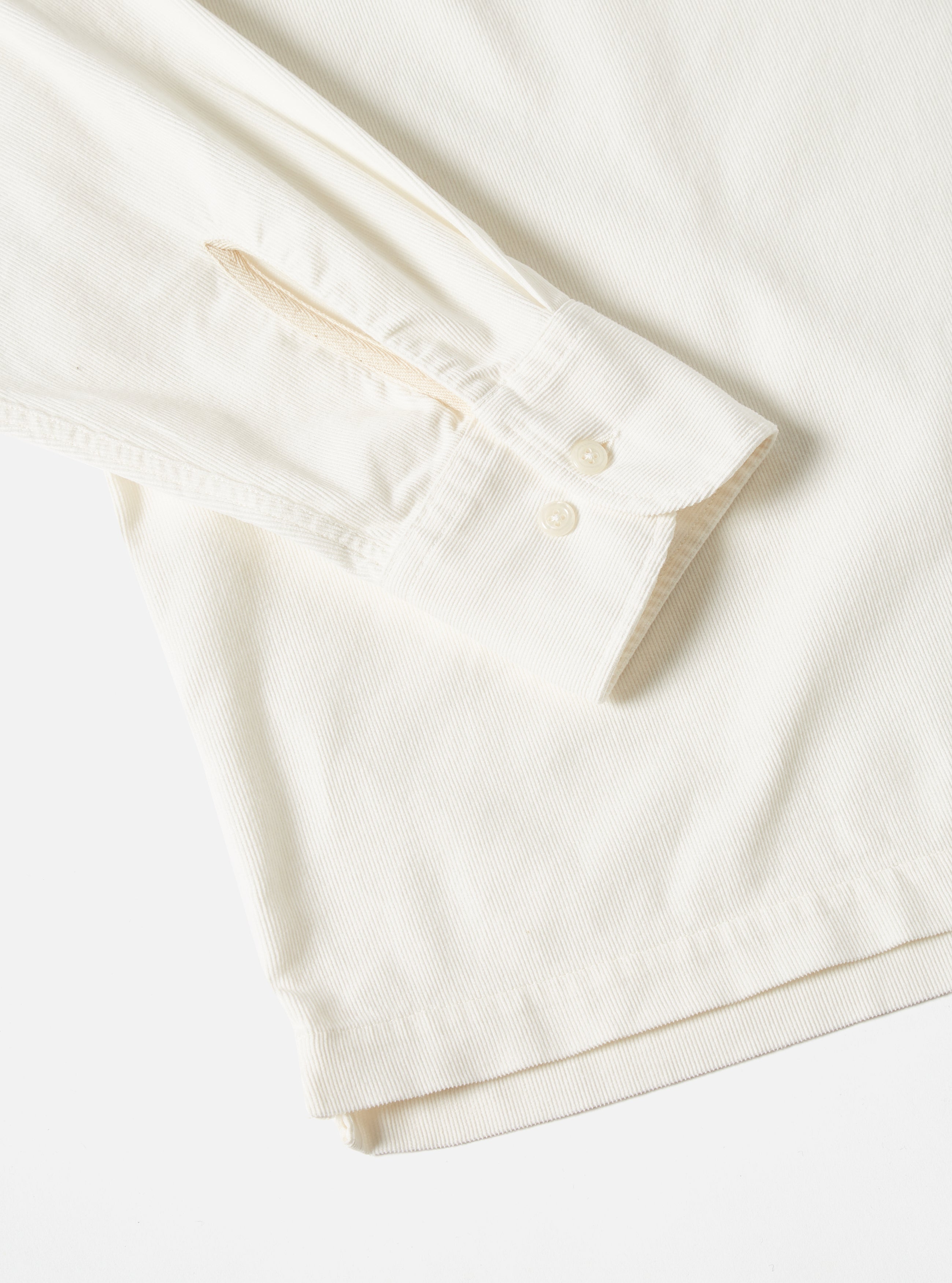 Universal Works Pullover L/S Shirt in Ecru Super Fine Cord