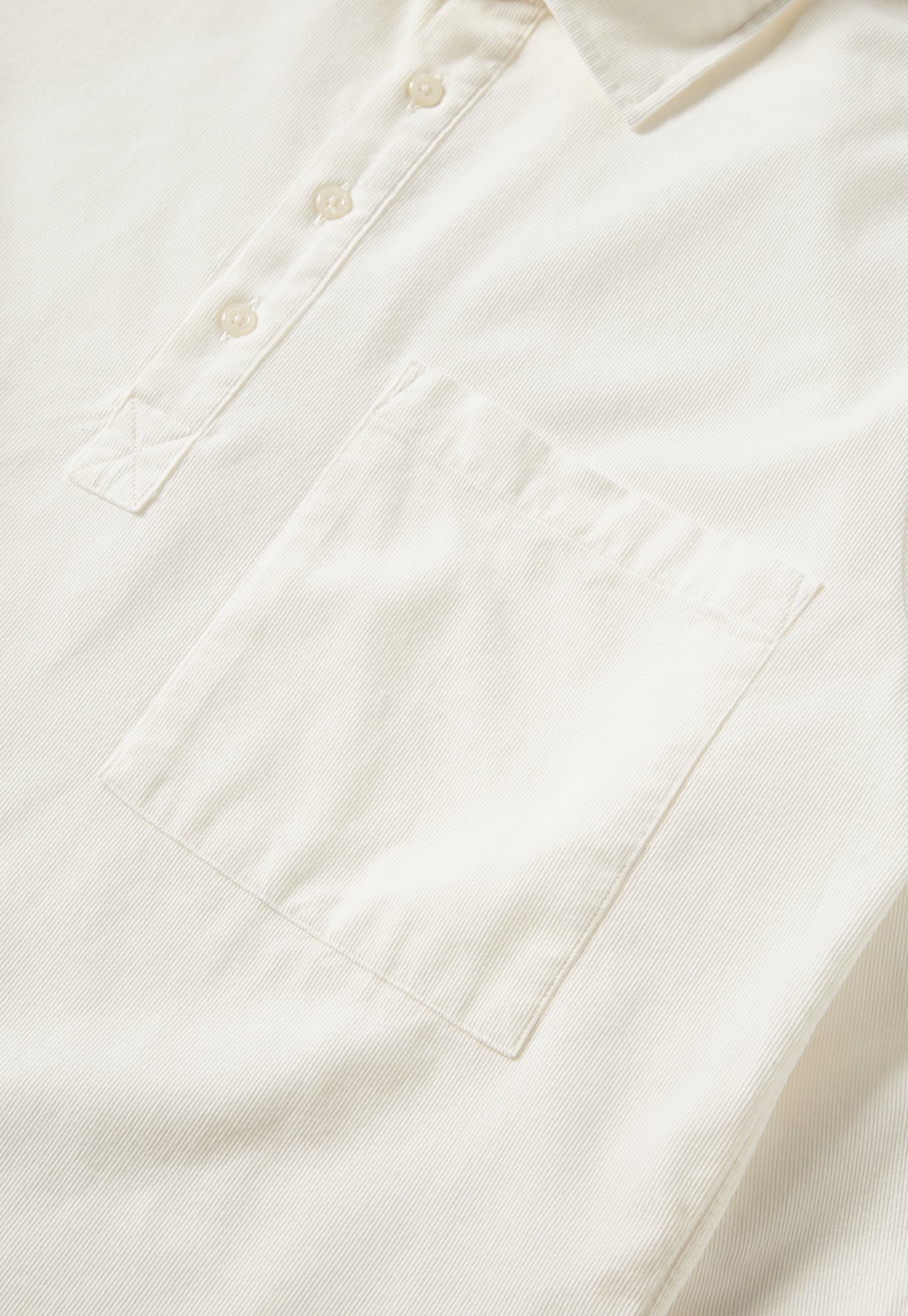 Universal Works Pullover L/S Shirt in Ecru Super Fine Cord