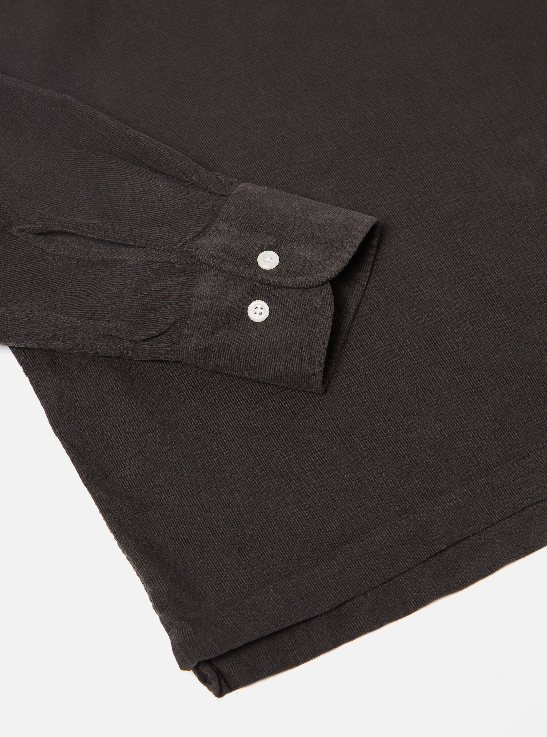 Universal Works Pullover L/S Shirt in Licorice Super Fine Cord