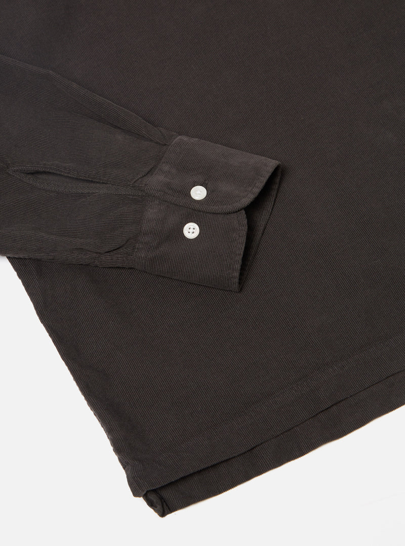 Universal Works Pullover L/S Shirt in Licorice Super Fine Cord