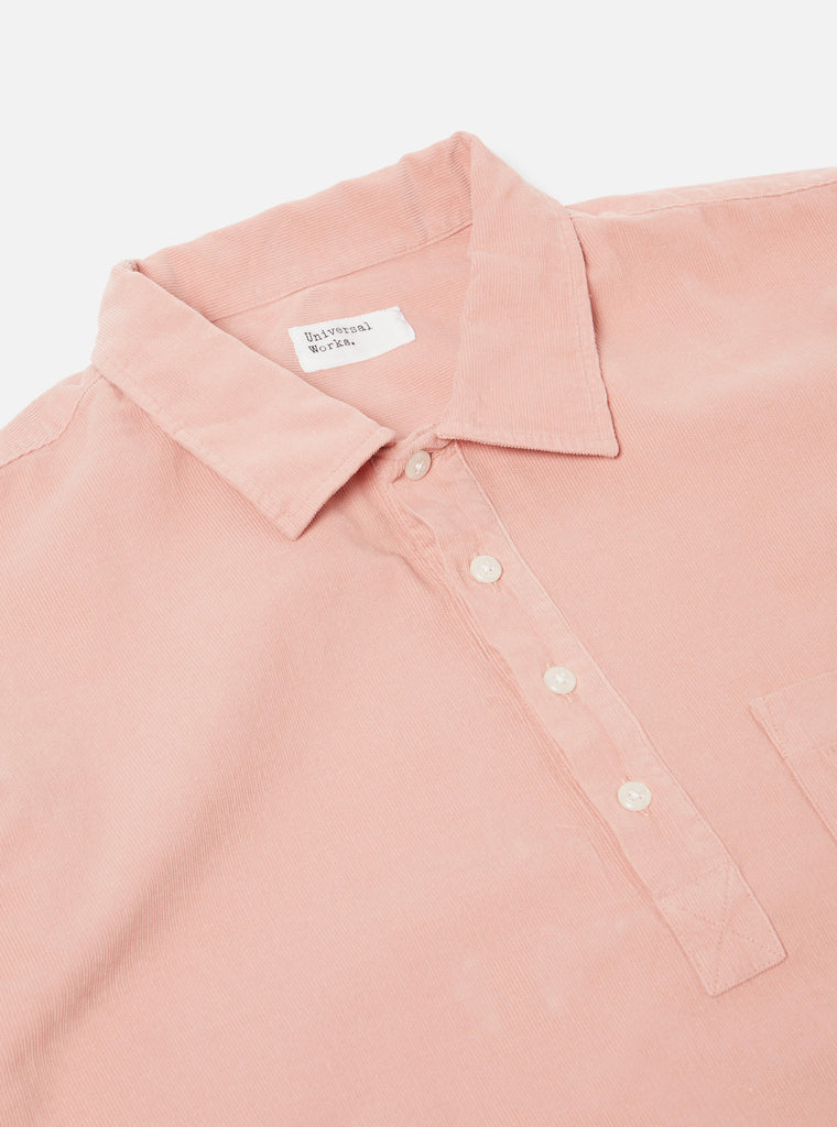 Universal Works Pullover L/S Shirt in Pink Super Fine Cord