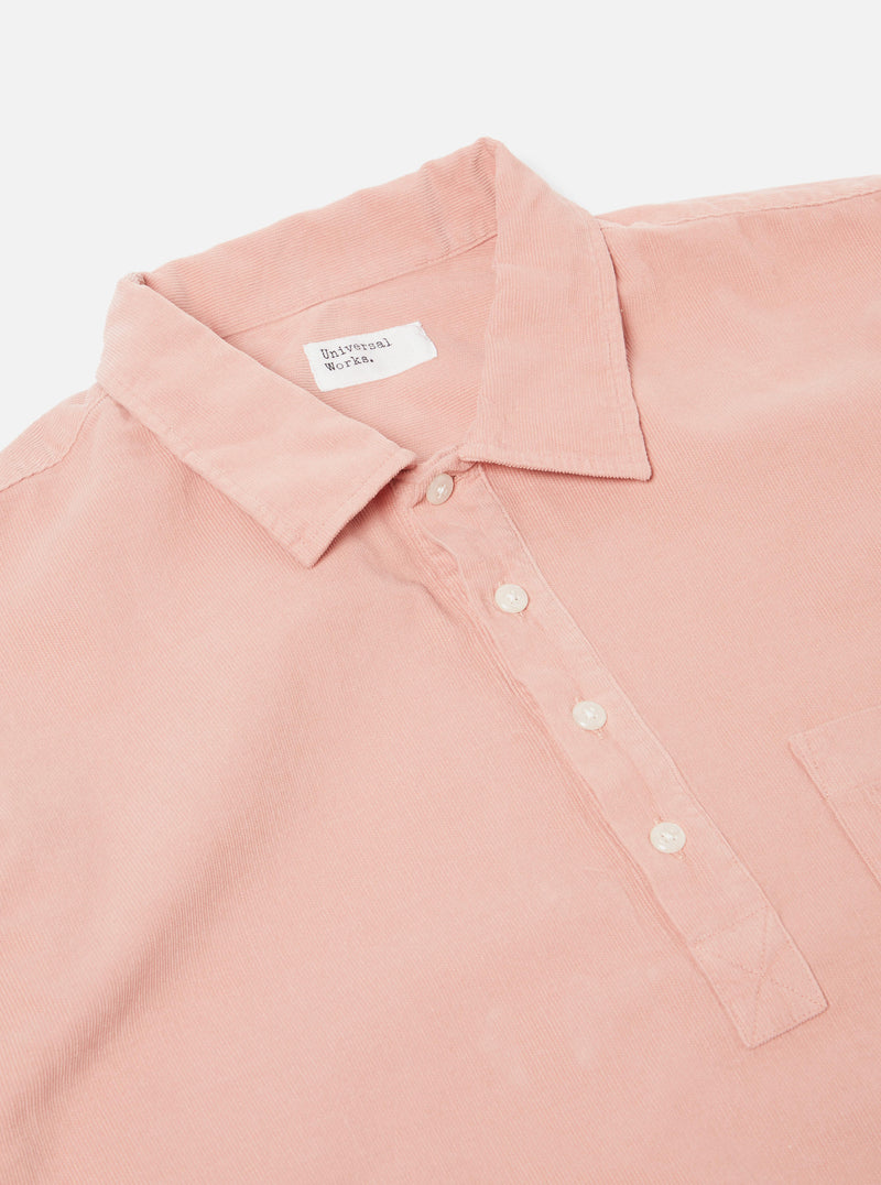 Universal Works Pullover L/S Shirt in Pink Super Fine Cord