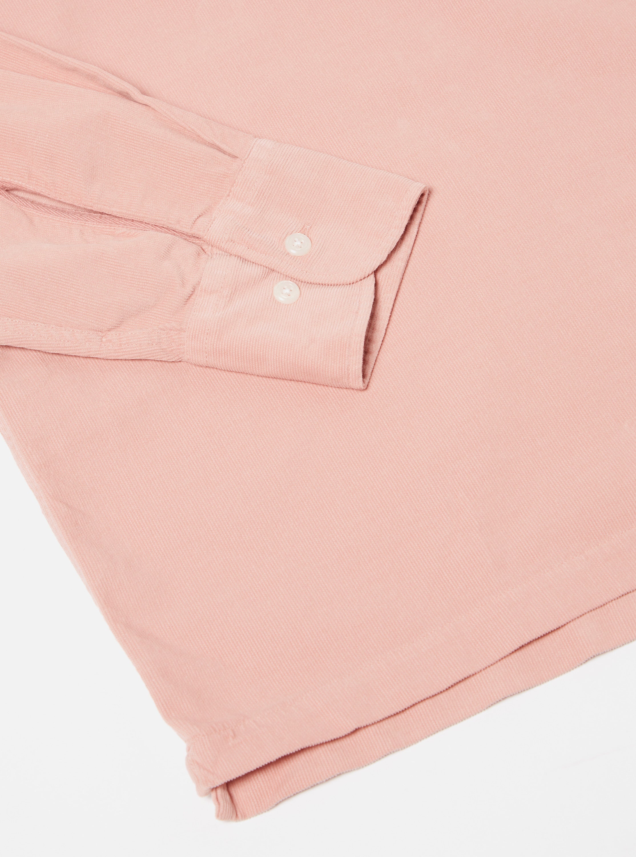 Universal Works Pullover L/S Shirt in Pink Super Fine Cord