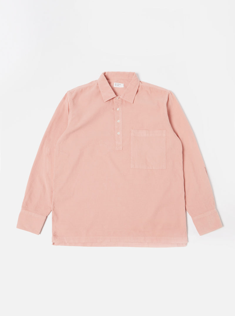 Universal Works Pullover L/S Shirt in Pink Super Fine Cord