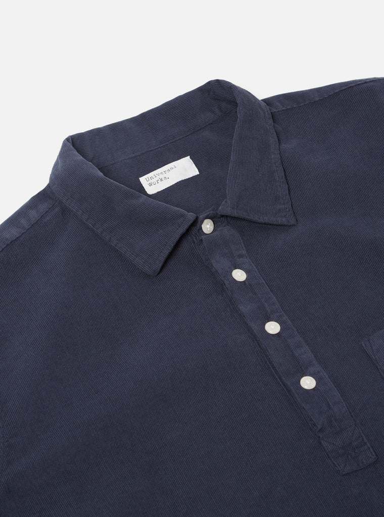 Universal Works Pullover L/S Shirt in Navy Super Fine Cord