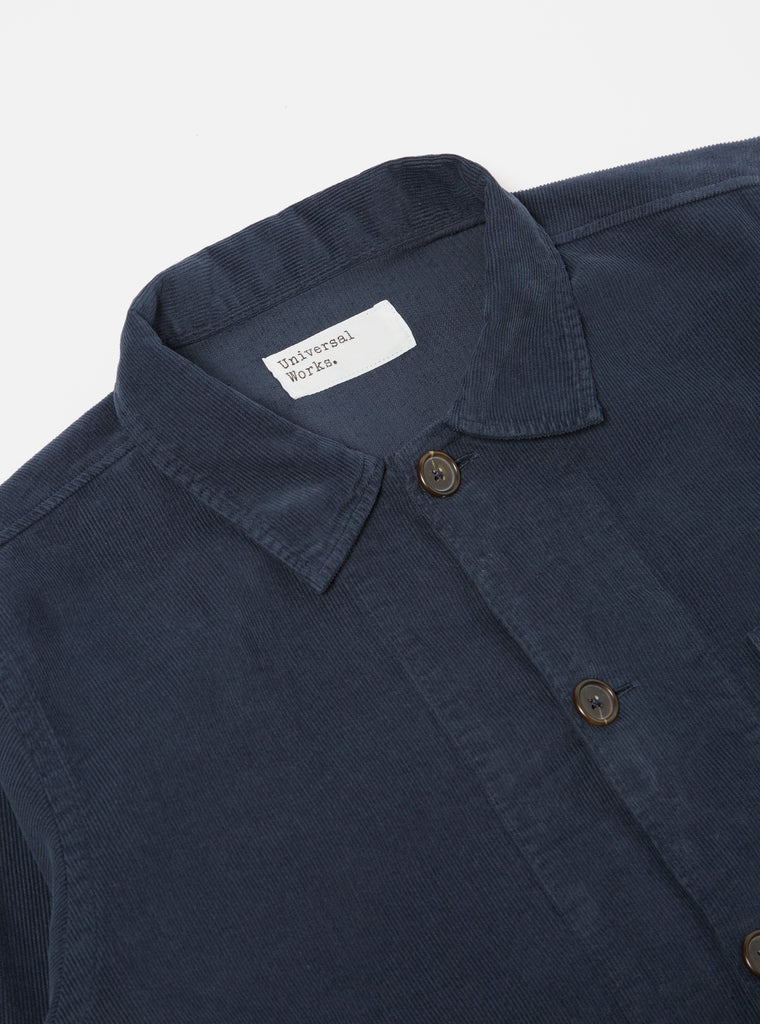 Universal Works Bakers Overshirt in Navy Fine Cord