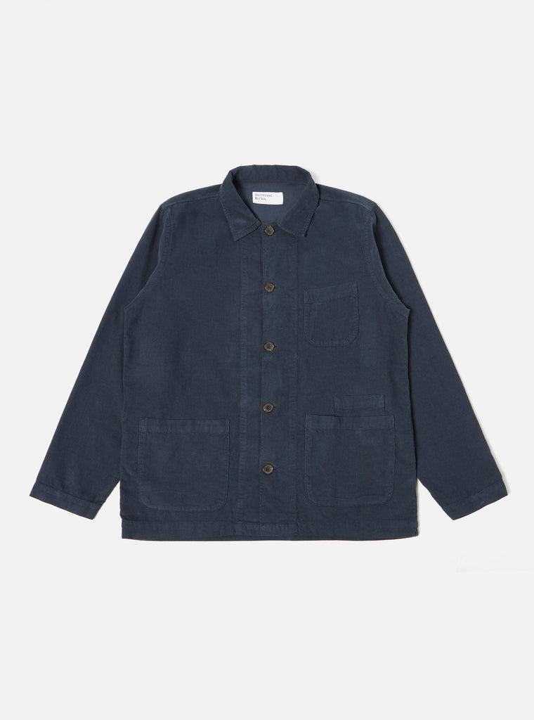 Universal Works Bakers Overshirt in Navy Fine Cord
