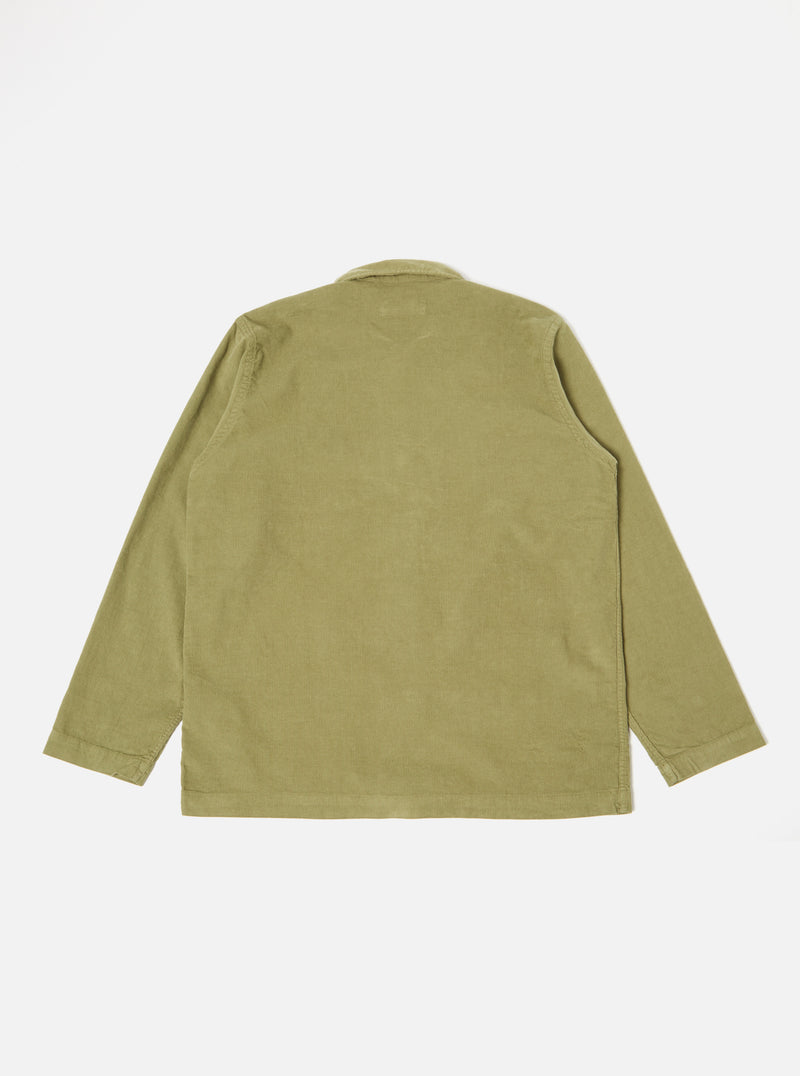 Universal Works Bakers Overshirt in Olive Fine Cord