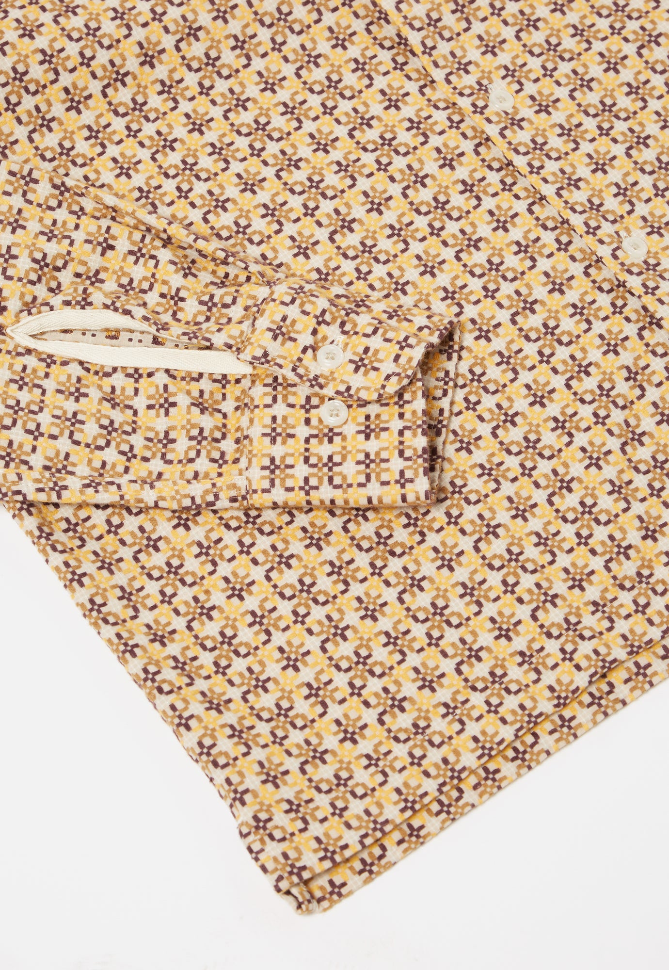 Universal Works L/S Camp Shirt in Taupe Carlos Cotton