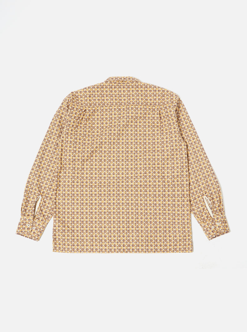 Universal Works L/S Camp Shirt in Taupe Carlos Cotton