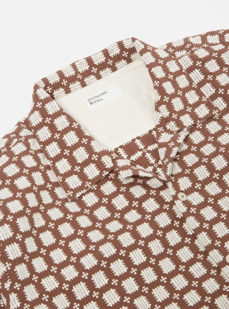 Universal Works L/S Camp Shirt in Sand Delos 8 Cotton