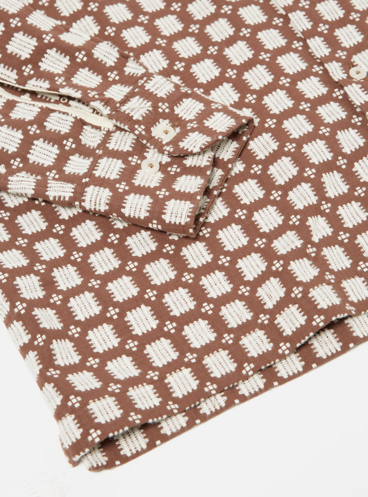Universal Works L/S Camp Shirt in Sand Delos 8 Cotton