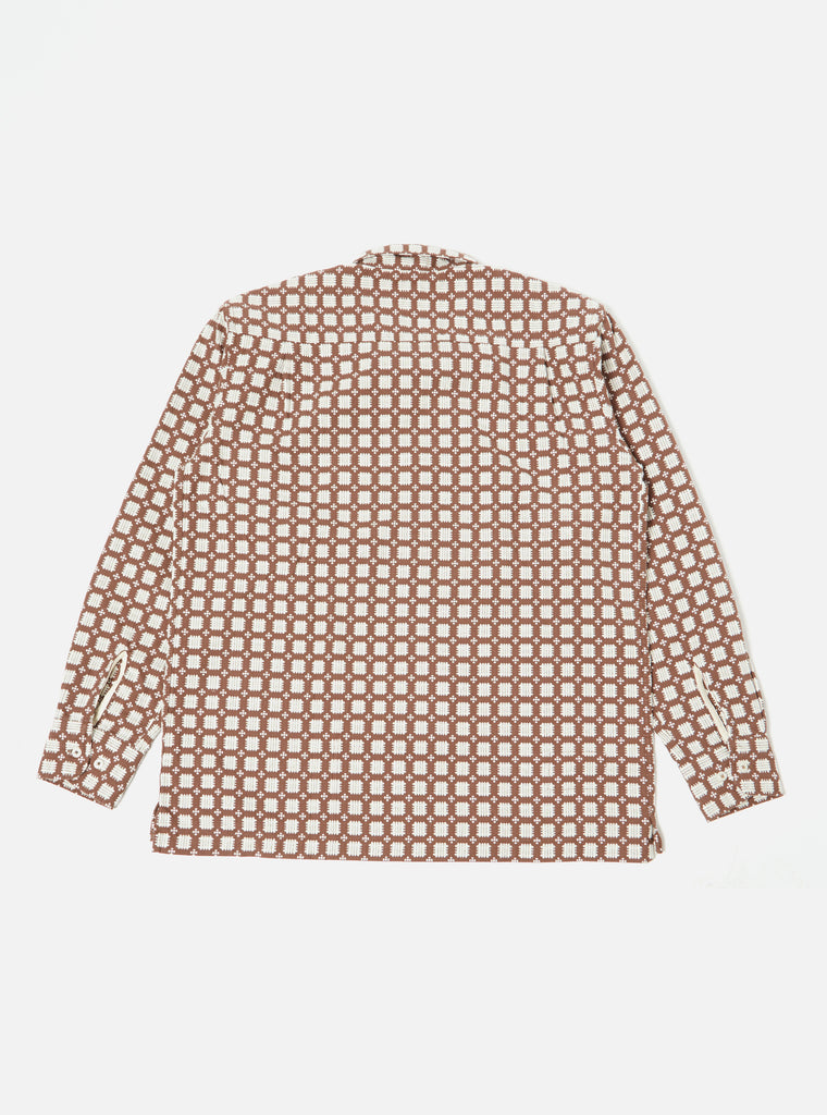 Universal Works L/S Camp Shirt in Sand Delos 8 Cotton