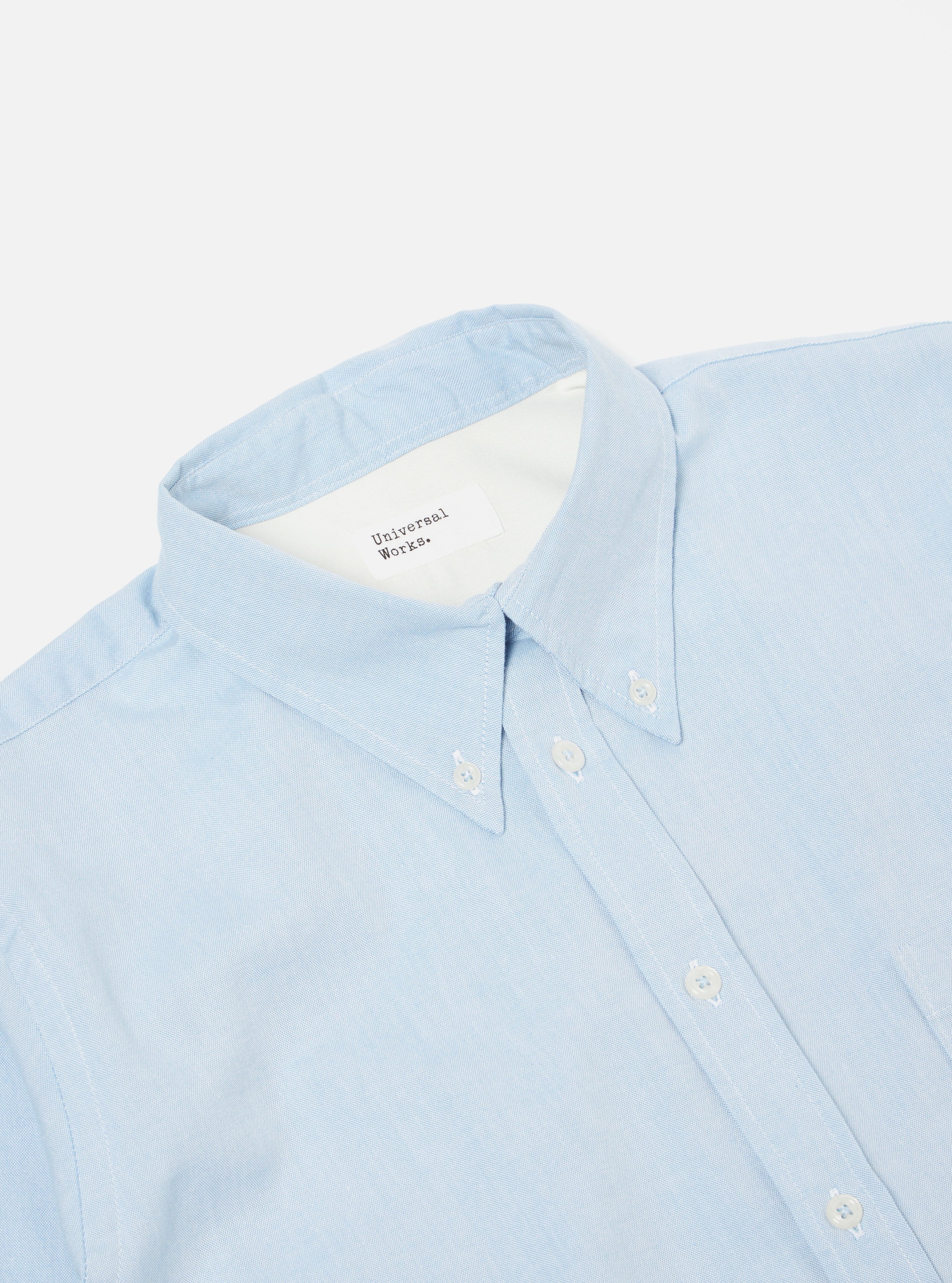 Universal Works Daybrook Shirt in Sky Organic Oxford