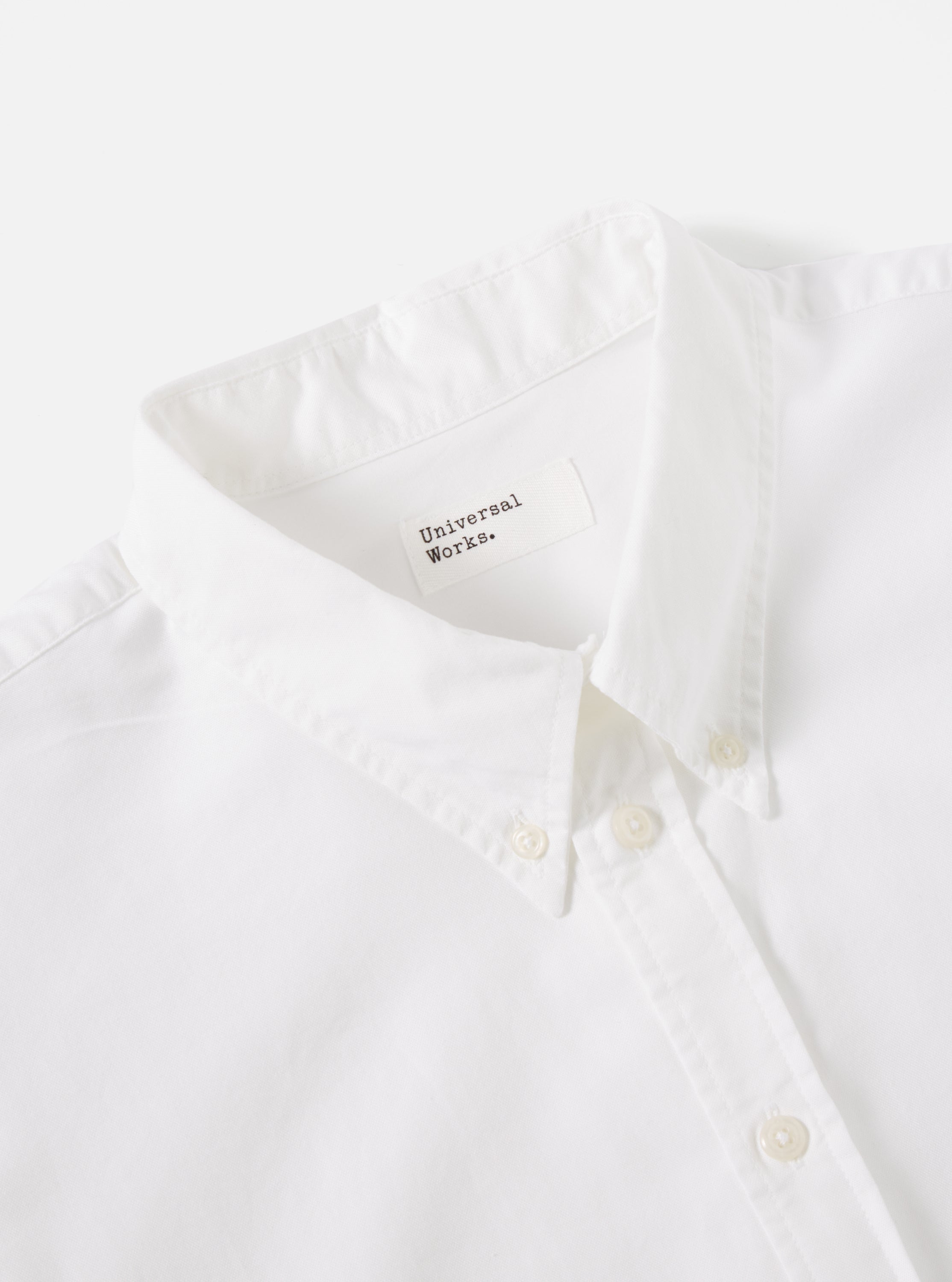 Universal Works Daybrook Shirt in White Organic Oxford
