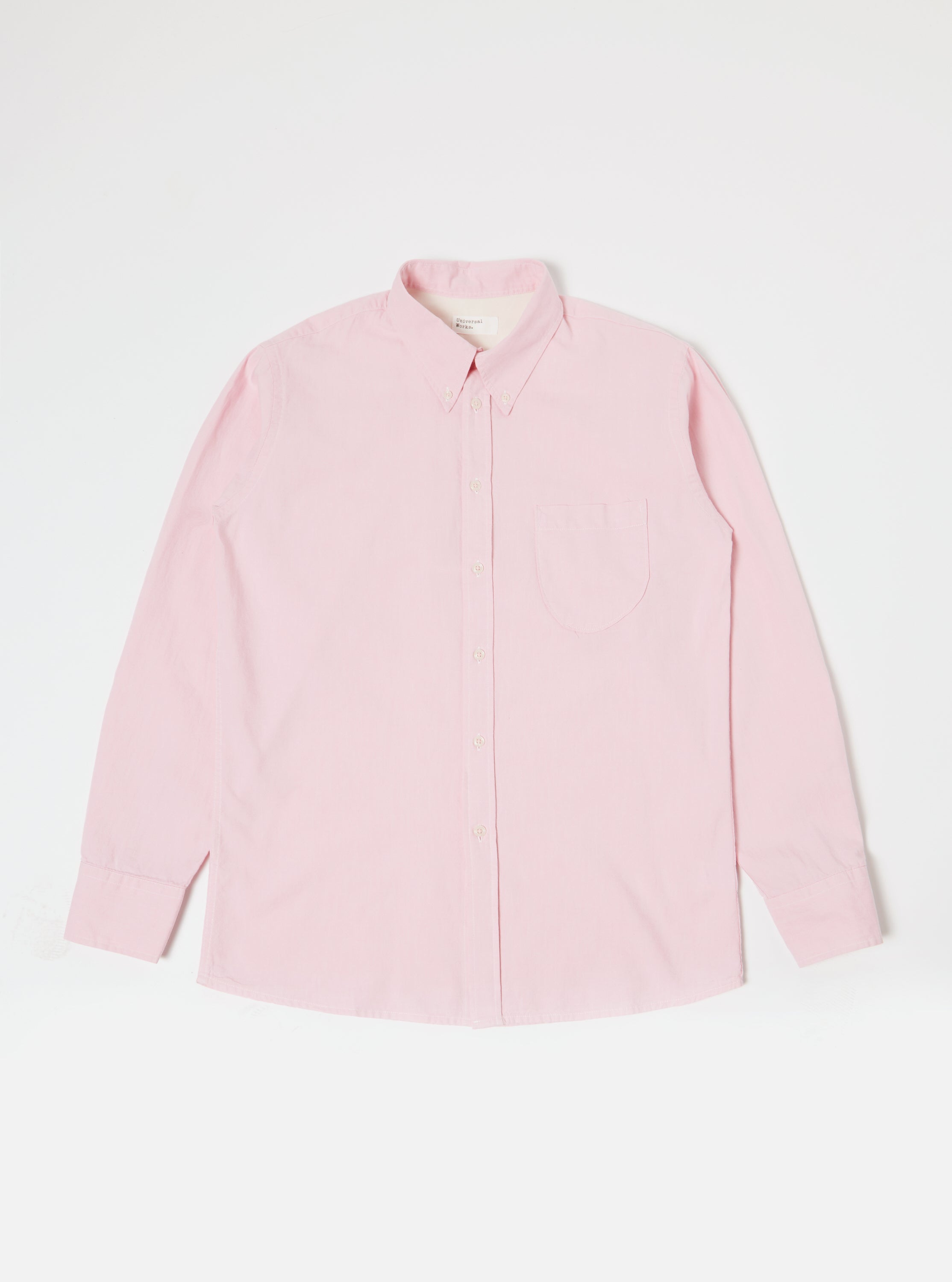 Universal Works Daybrook Shirt in Pink Organic Oxford