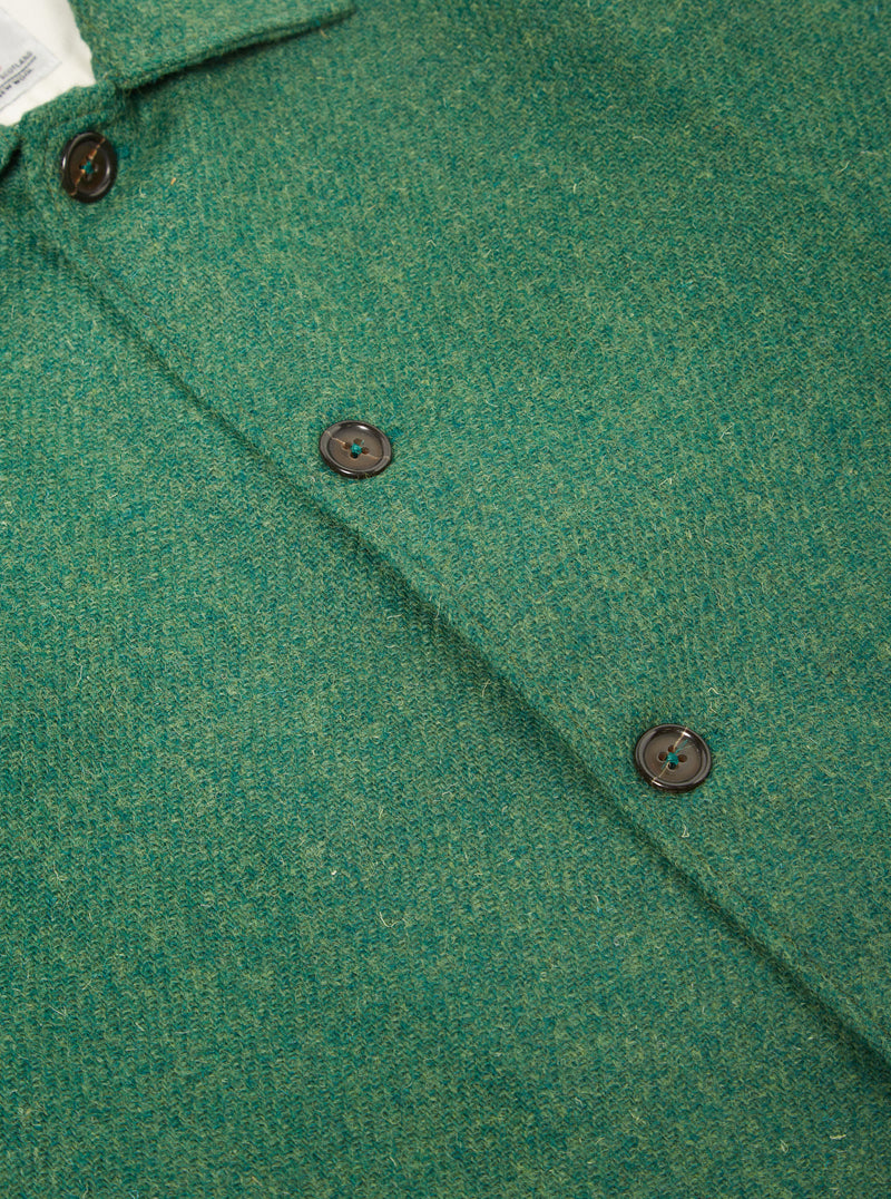 Universal Works Easy Over Jacket in Green Harris Tweed