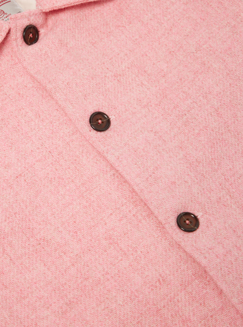 Universal Works Easy Over Jacket in Pink Harris Tweed