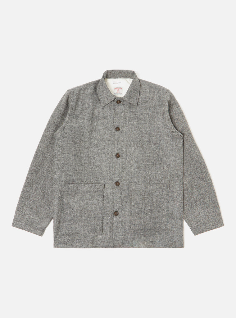 Universal Works Easy Over Jacket in Grey Harris Tweed