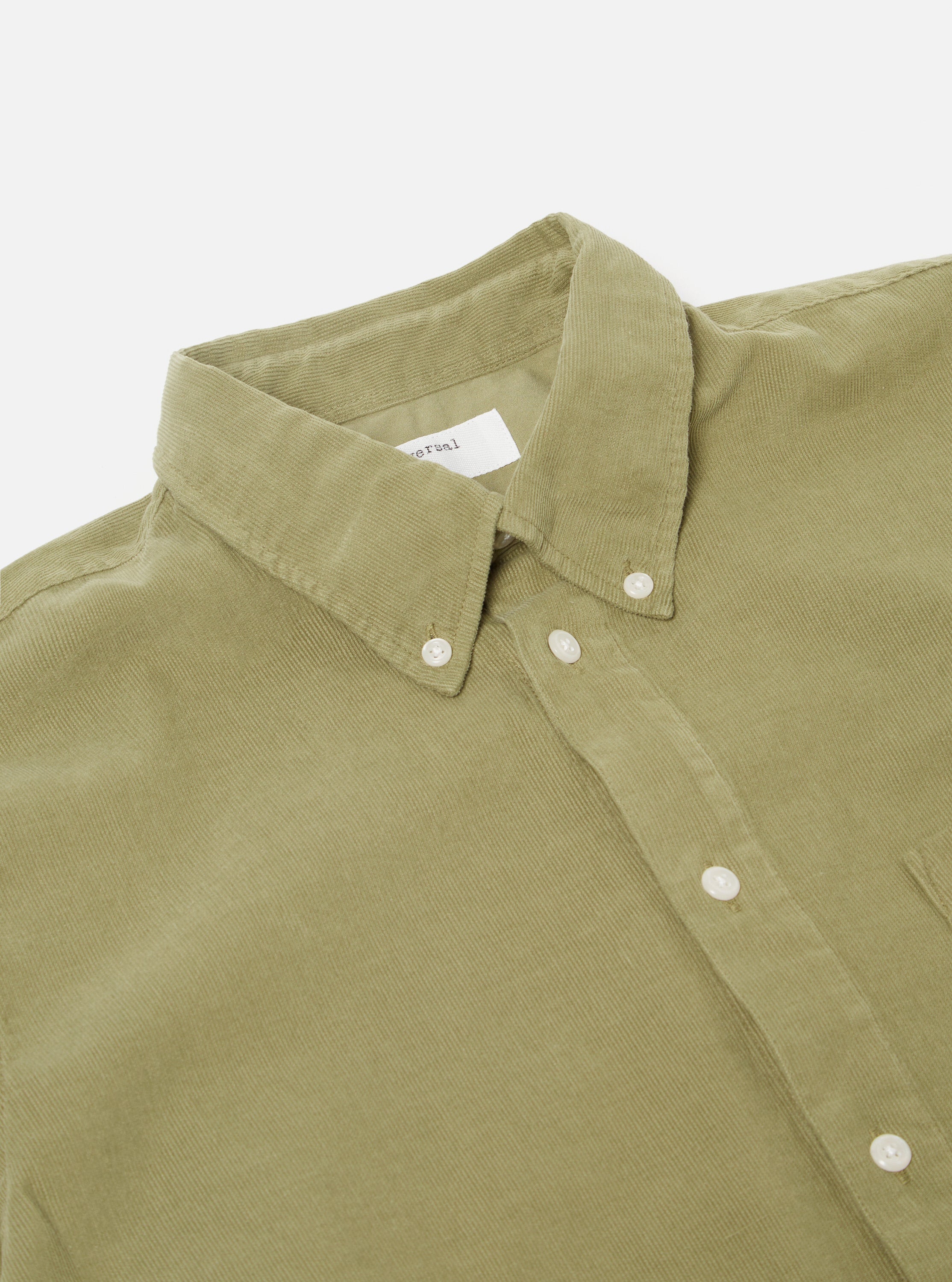 Universal Works Daybrook Shirt in Olive Super Fine Cord