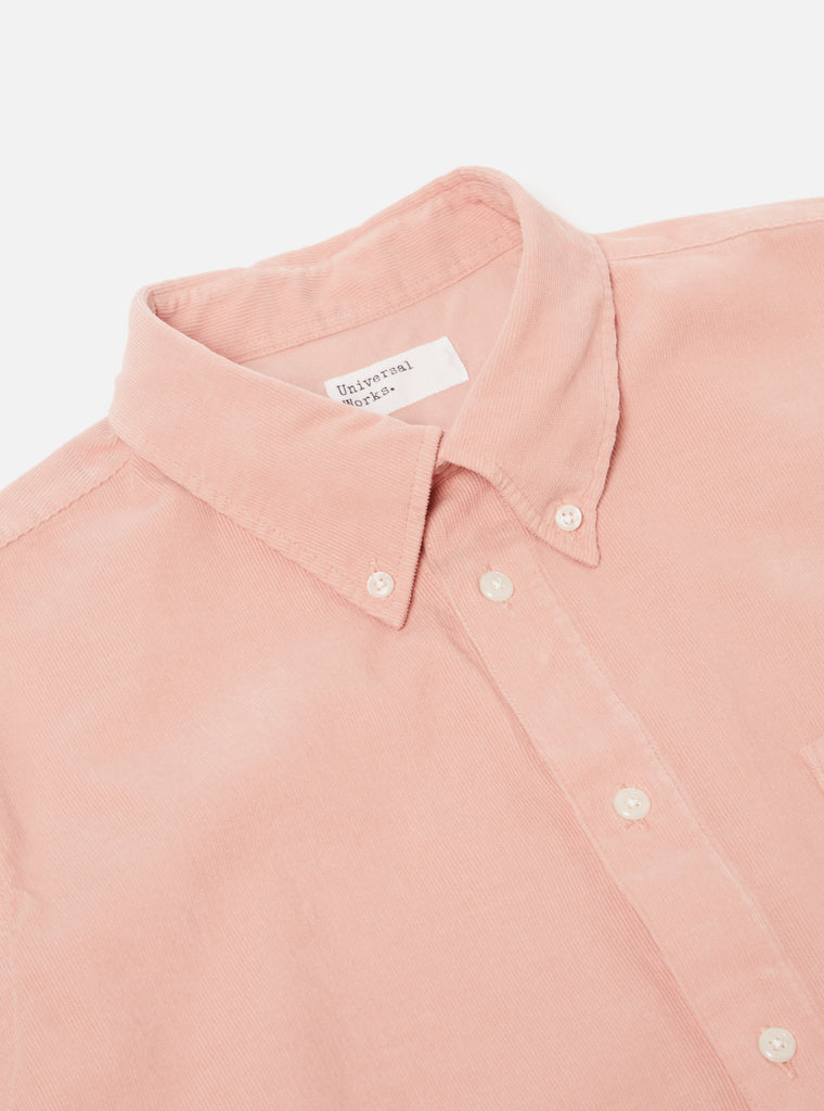 Universal Works Daybrook Shirt in Pink Super Fine Cord