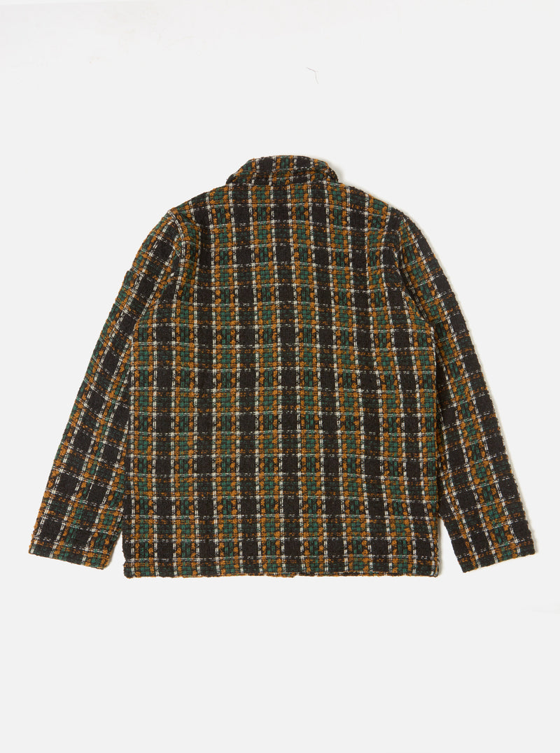 Universal Works Coverall Jacket in Charcoal Crazy Check Wool Mix