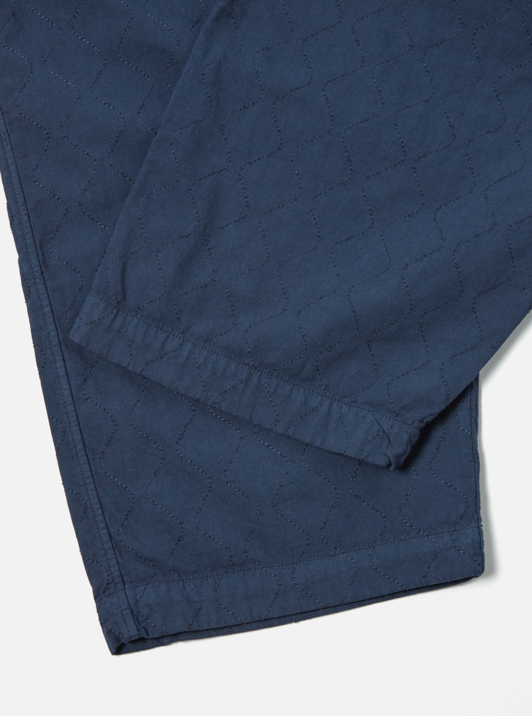 Universal Works Quilted Oxford Pant in Navy Cotton