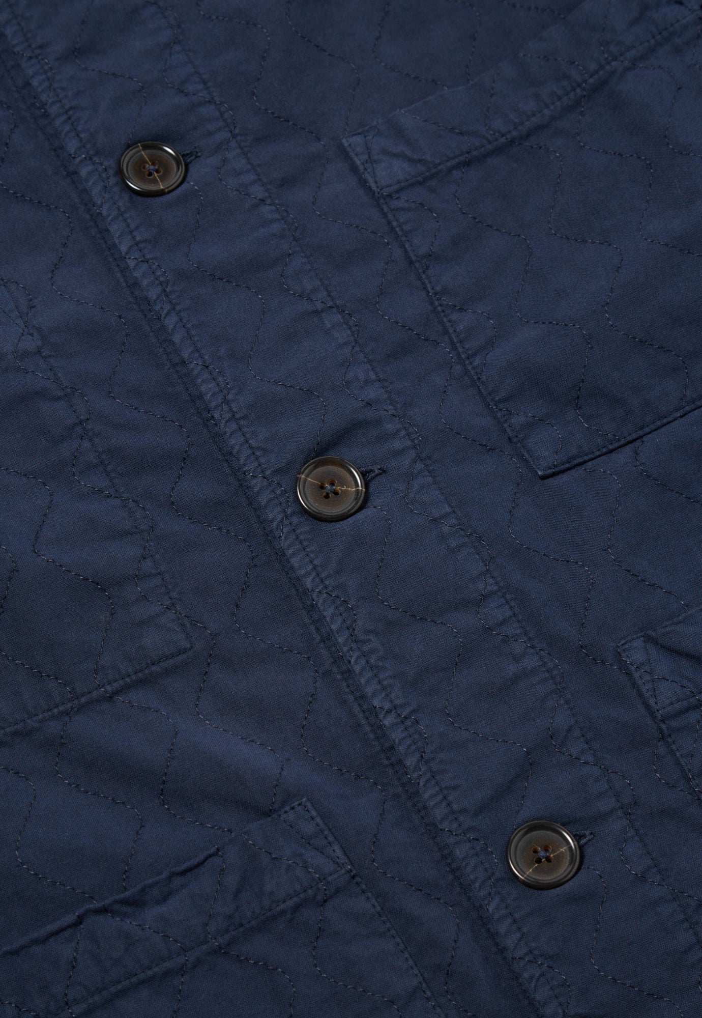 Universal Works Quilted Coverall Jacket in Navy Cotton