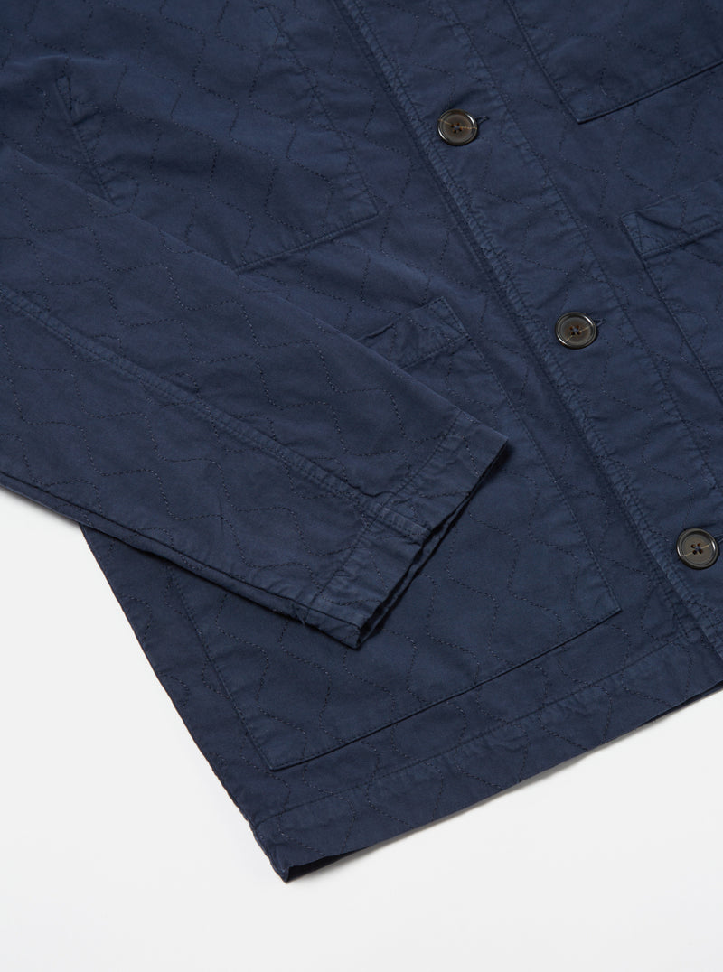Universal Works Quilted Coverall Jacket in Navy Cotton