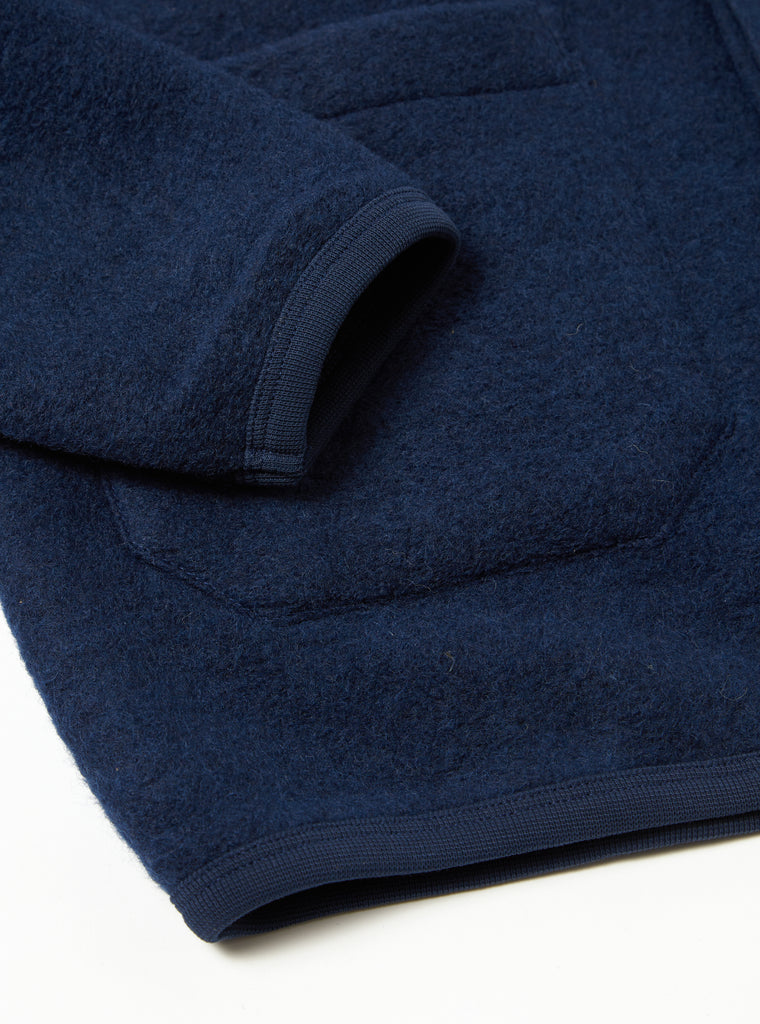 Universal Works Cardigan in Indigo Wool Fleece