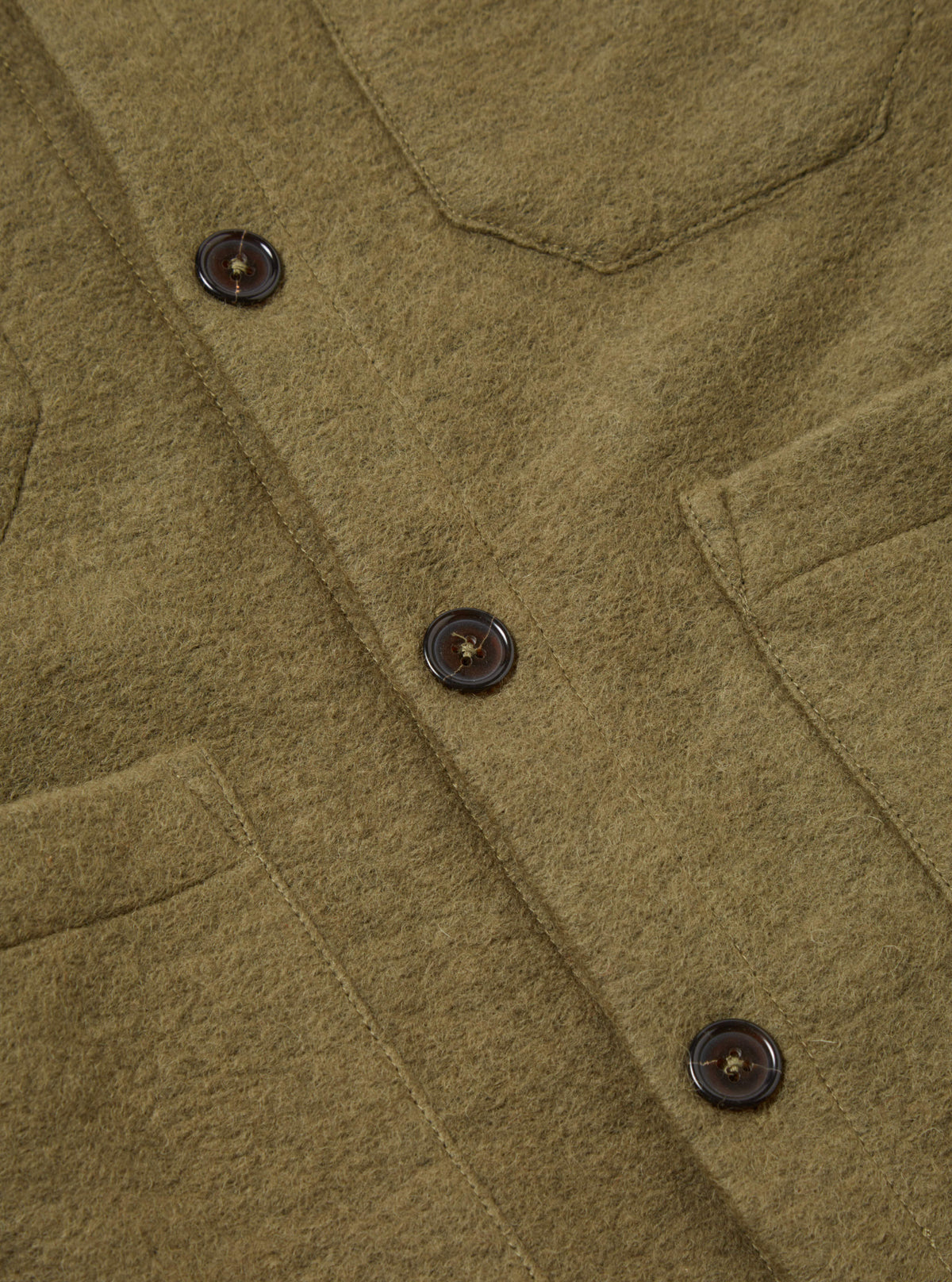 Universal Works Cardigan in Lovat Wool Fleece