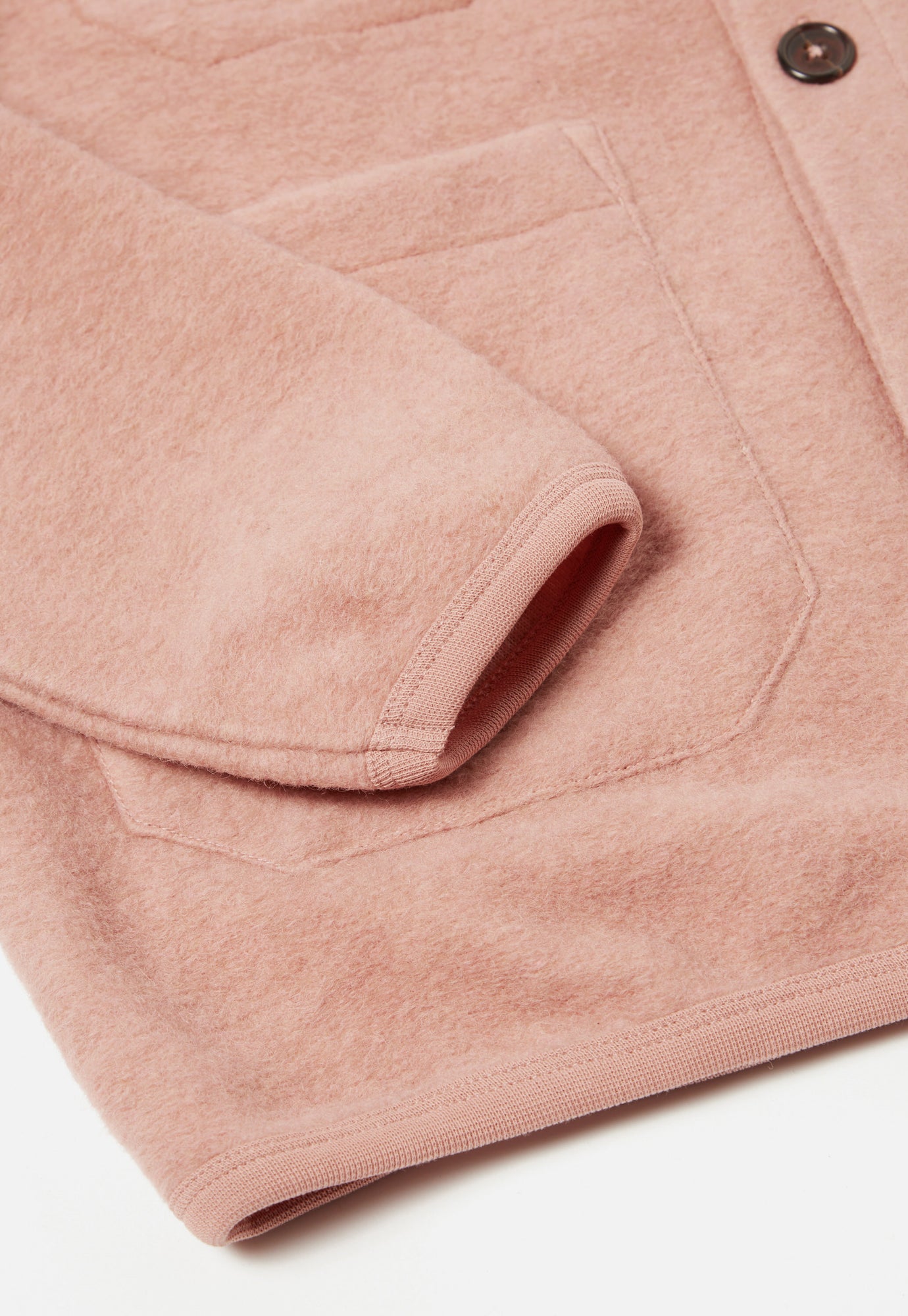 Universal Works Cardigan in Pink Wool Fleece