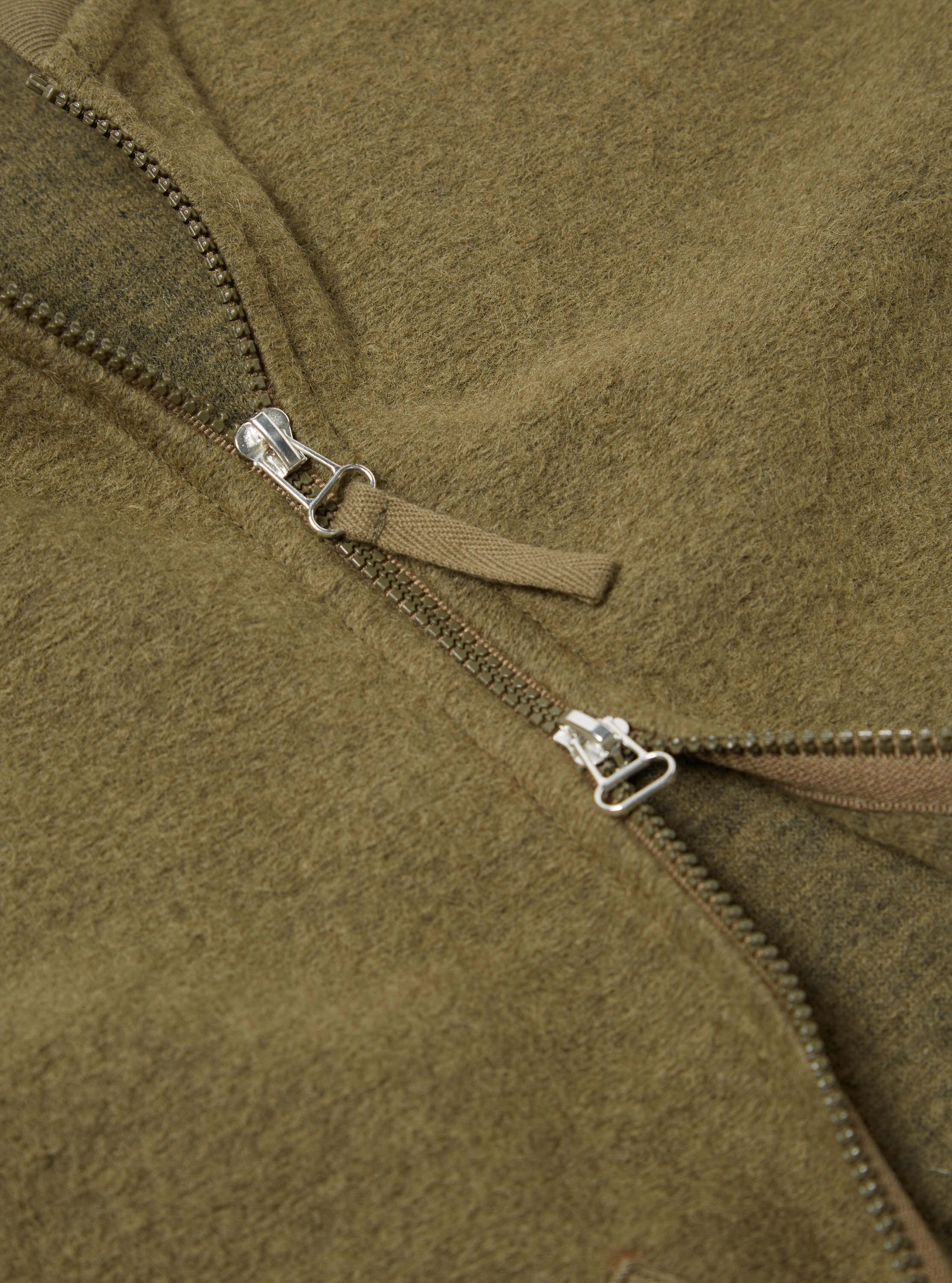 Universal Works Zip Waistcoat in Lovat Wool Fleece