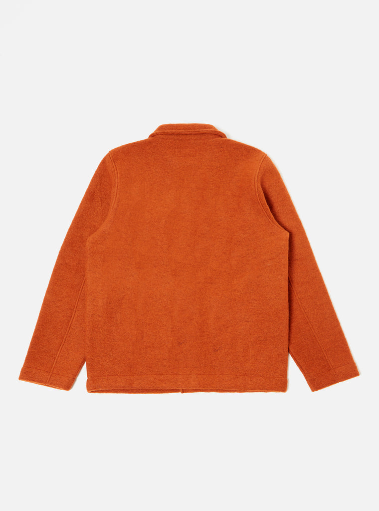 Universal Works Field Jacket in Orange Wool Fleece