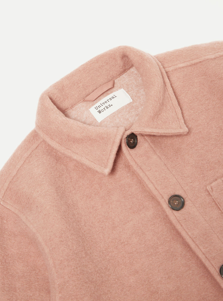 Universal Works Field Jacket in Pink Wool Fleece