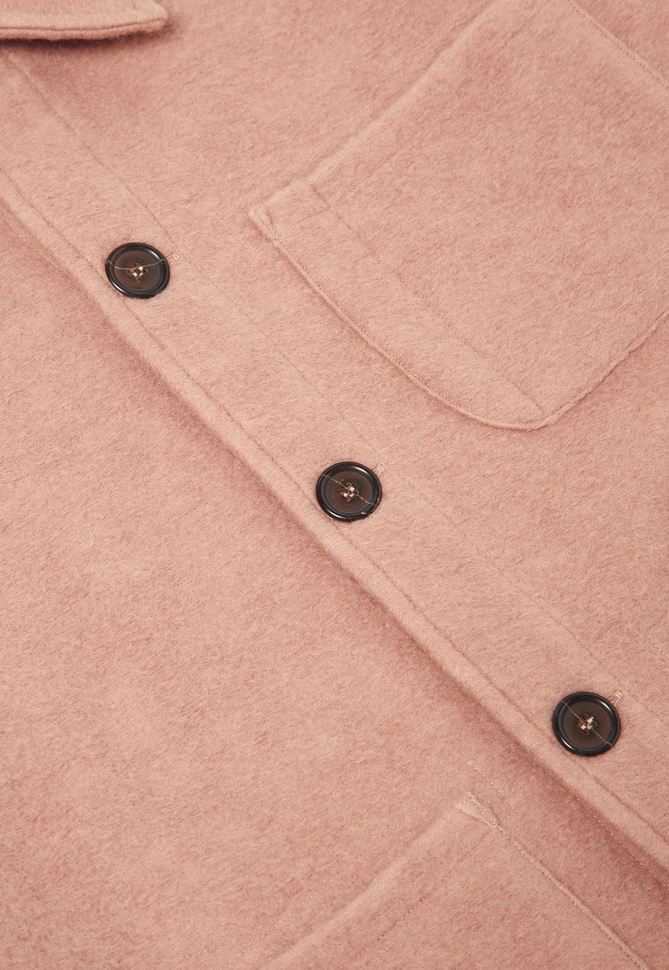 Universal Works Field Jacket in Pink Wool Fleece