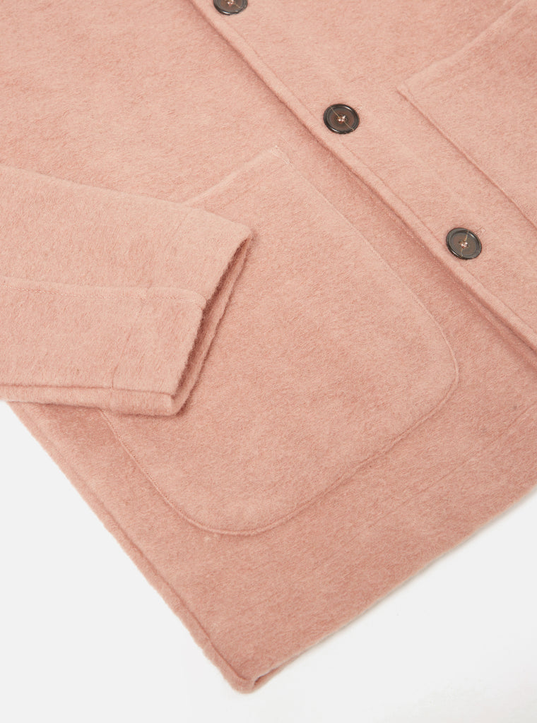 Universal Works Field Jacket in Pink Wool Fleece
