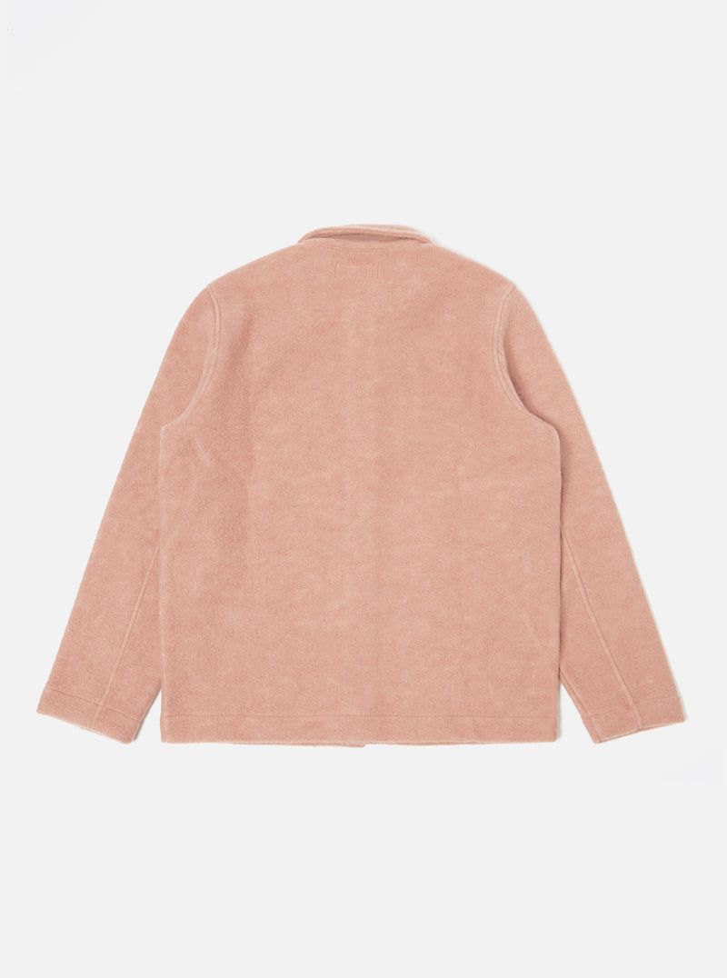 Universal Works Field Jacket in Pink Wool Fleece