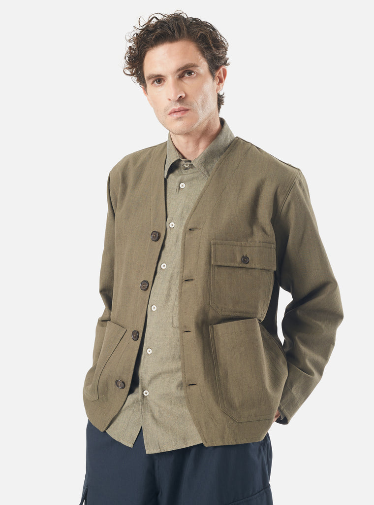 Universal Works Cabin Jacket in Olive Kyo Cotton