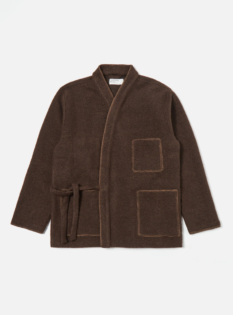 Universal Works Blanket Kyoto Work Jacket in Brown Studio Wool Mix